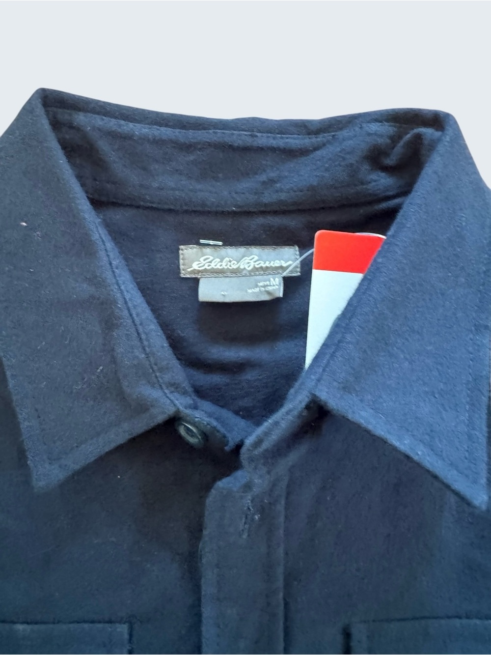 Eddie Bauer Men's Double Brushed Chamois Shirt - Navy
